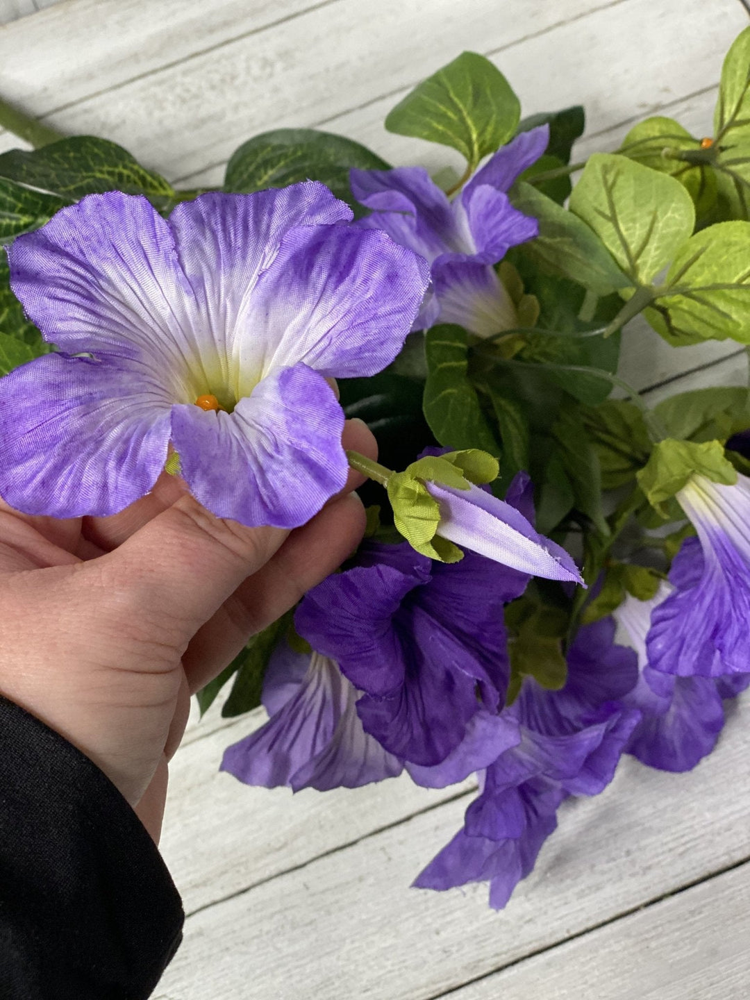 Artificial petunia flowers bush, purple - Greenery Marketartificial flowers25796