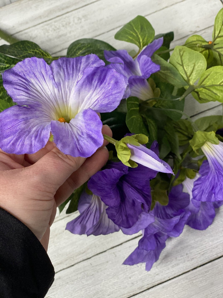 Artificial petunia flowers bush, purple - Greenery Marketartificial flowers25796