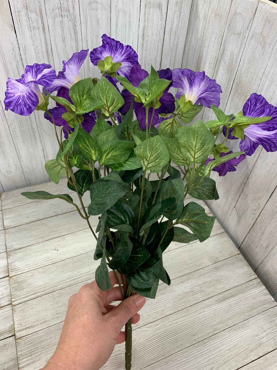 Artificial petunia flowers bush, purple - Greenery Marketartificial flowers25796