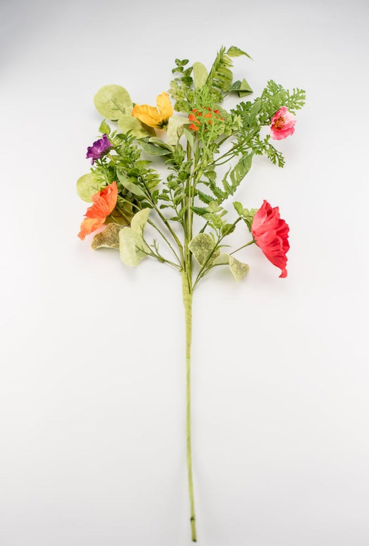 Artificial poppy and fern spray - Greenery MarketPM3214