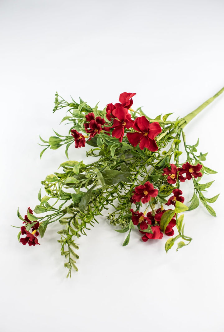 Artificial red blossom and greenery spray - Greenery MarketArtificial Flora64779