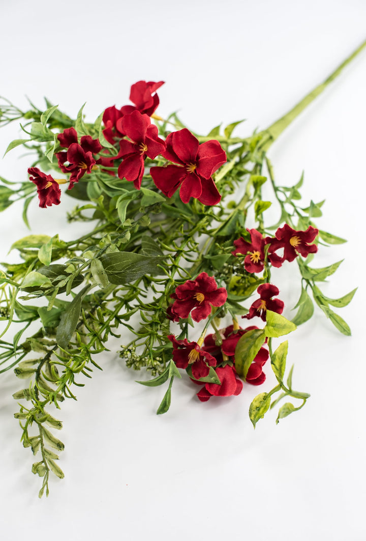 Artificial red blossom and greenery spray - Greenery MarketArtificial Flora64779