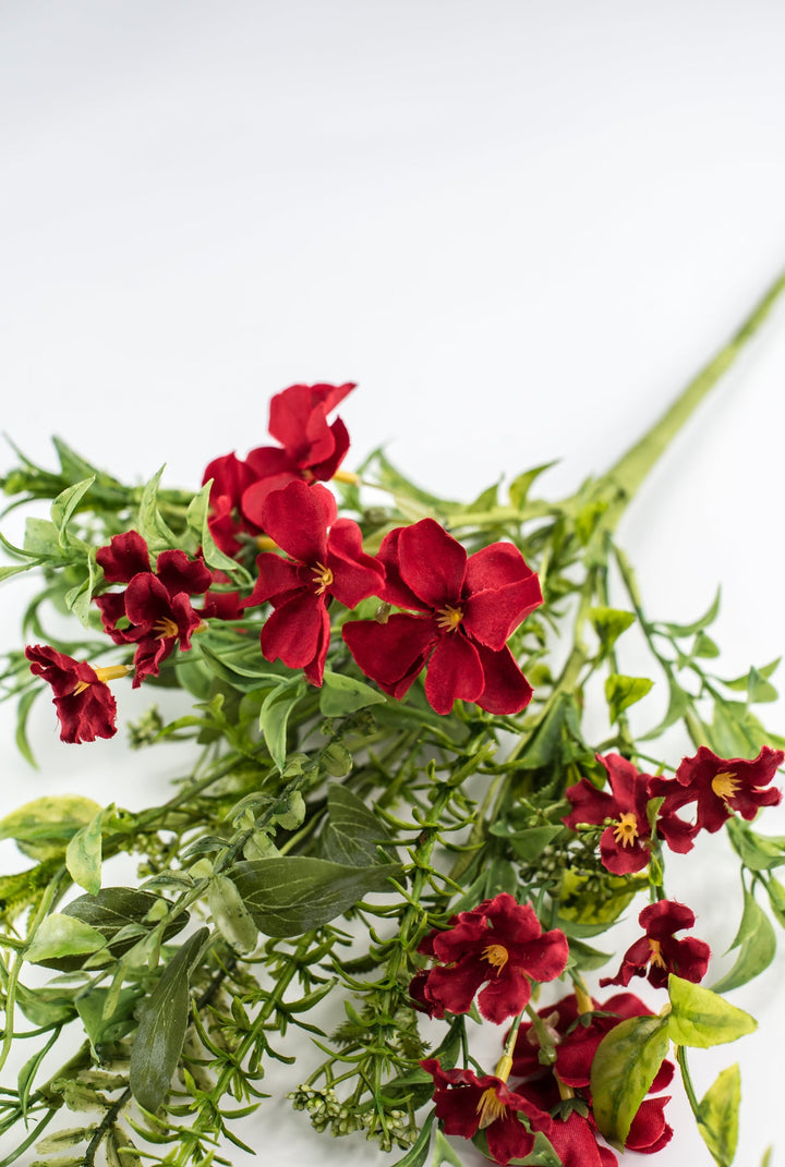 Artificial red blossom and greenery spray - Greenery MarketArtificial Flora64779