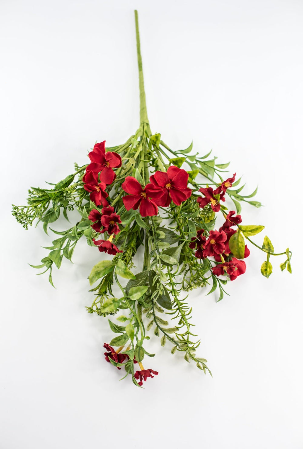 Artificial red blossom and greenery spray - Greenery MarketArtificial Flora64779