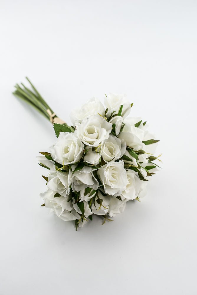 Artificial Rose Bundle - White - Greenery Market28363