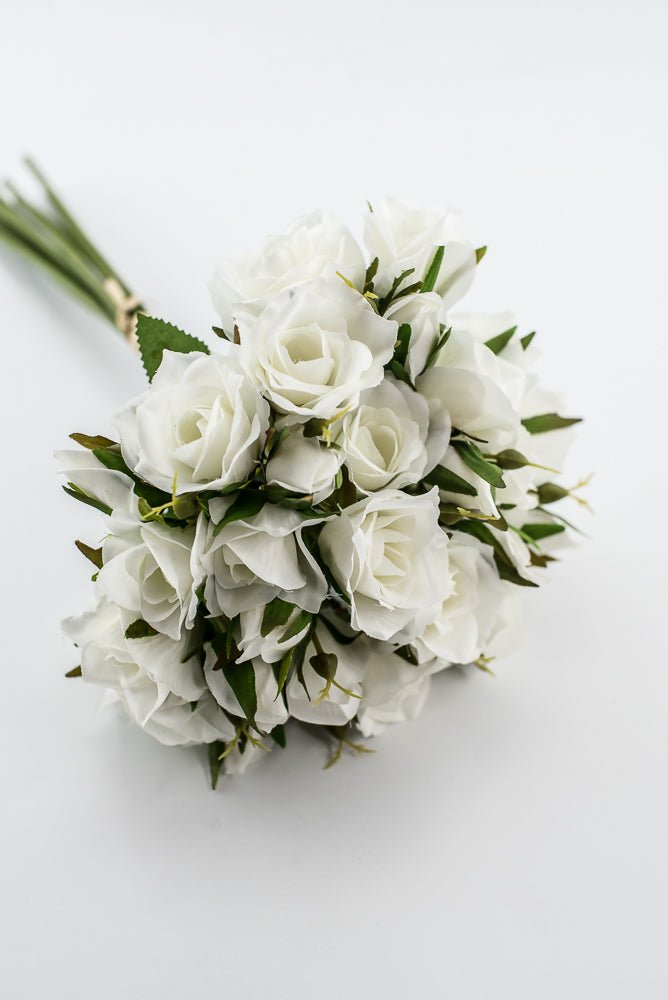 Artificial Rose Bundle - White - Greenery Market28363
