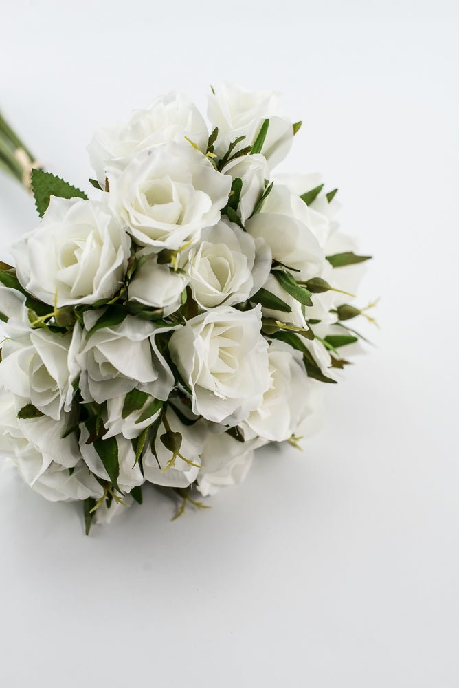 Artificial Rose Bundle - White - Greenery Market28363