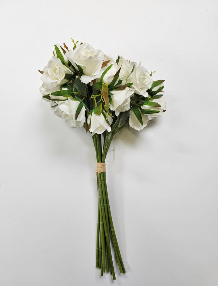 Artificial Rose Bundle - White - Greenery Market28363