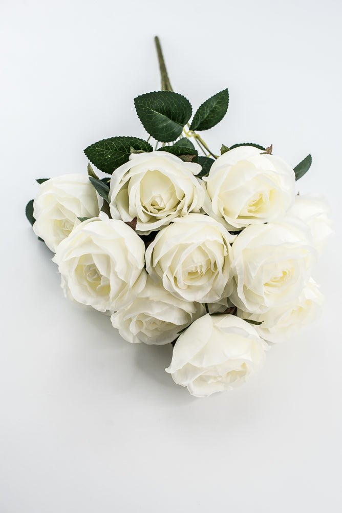 Artificial Roses Bush - White - Greenery Marketartificial flowers25824