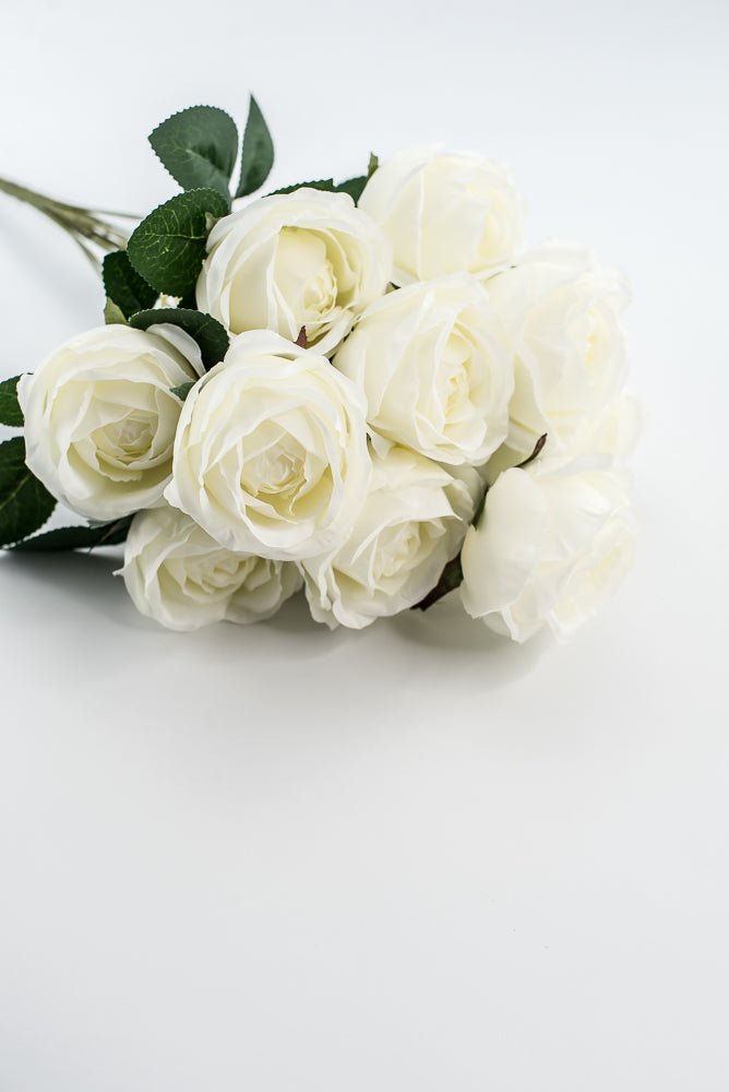 Artificial Roses Bush - White - Greenery Marketartificial flowers25824