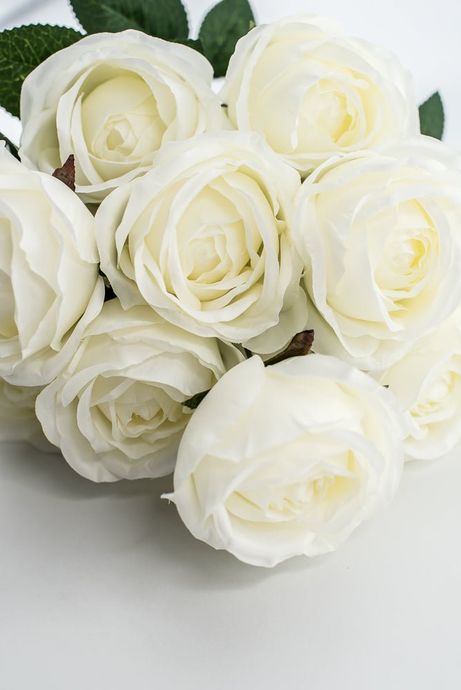 Artificial Roses Bush - White - Greenery Marketartificial flowers25824