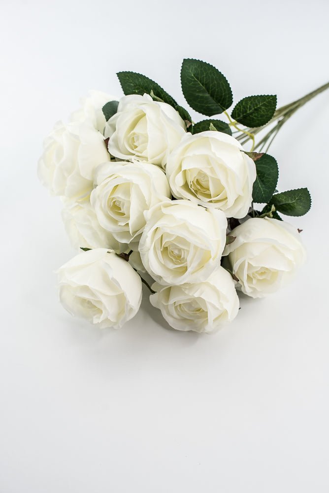 Artificial Roses Bush - White - Greenery Marketartificial flowers25824