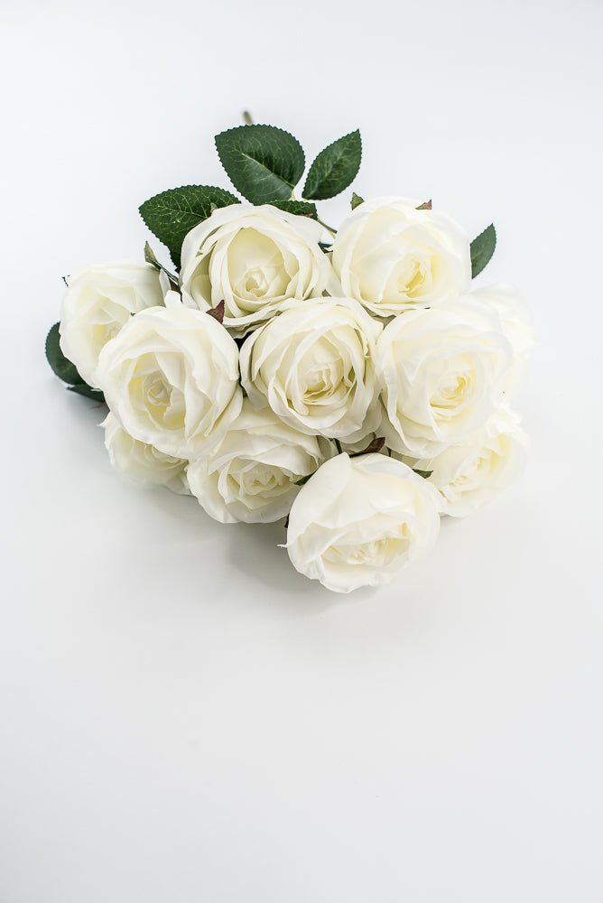 Artificial Roses Bush - White - Greenery Marketartificial flowers25824