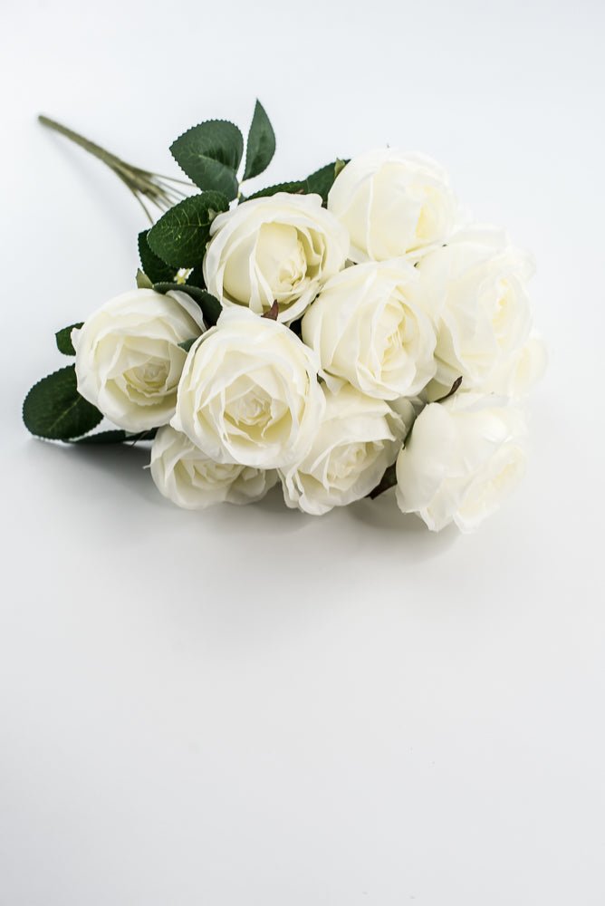 Artificial Roses Bush - White - Greenery Marketartificial flowers25824