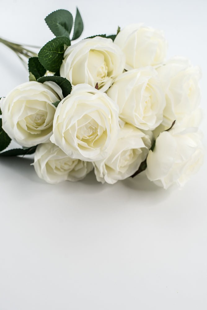 Artificial Roses Bush - White - Greenery Marketartificial flowers25824