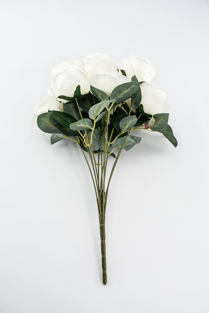 Artificial Roses Bush - White - Greenery Marketartificial flowers25824