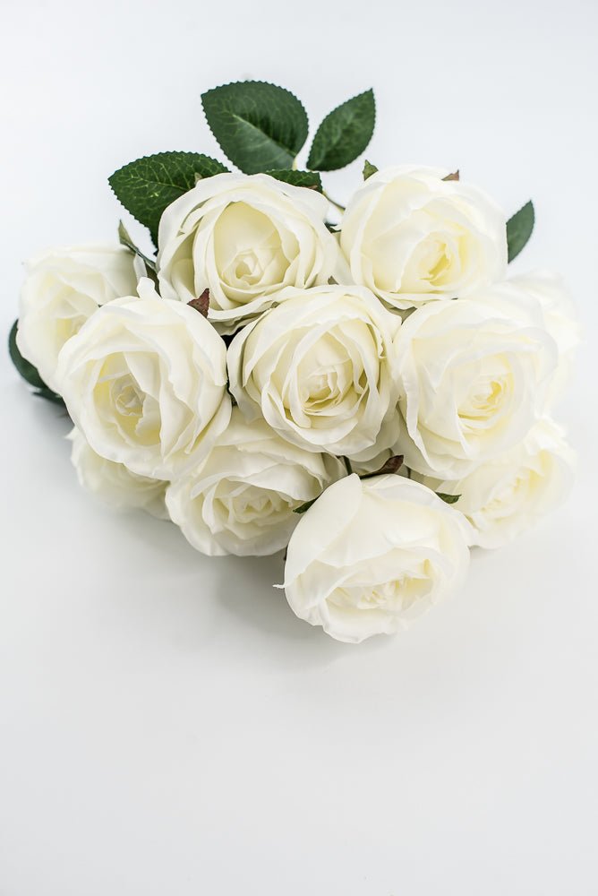 Artificial Roses Bush - White - Greenery Marketartificial flowers25824