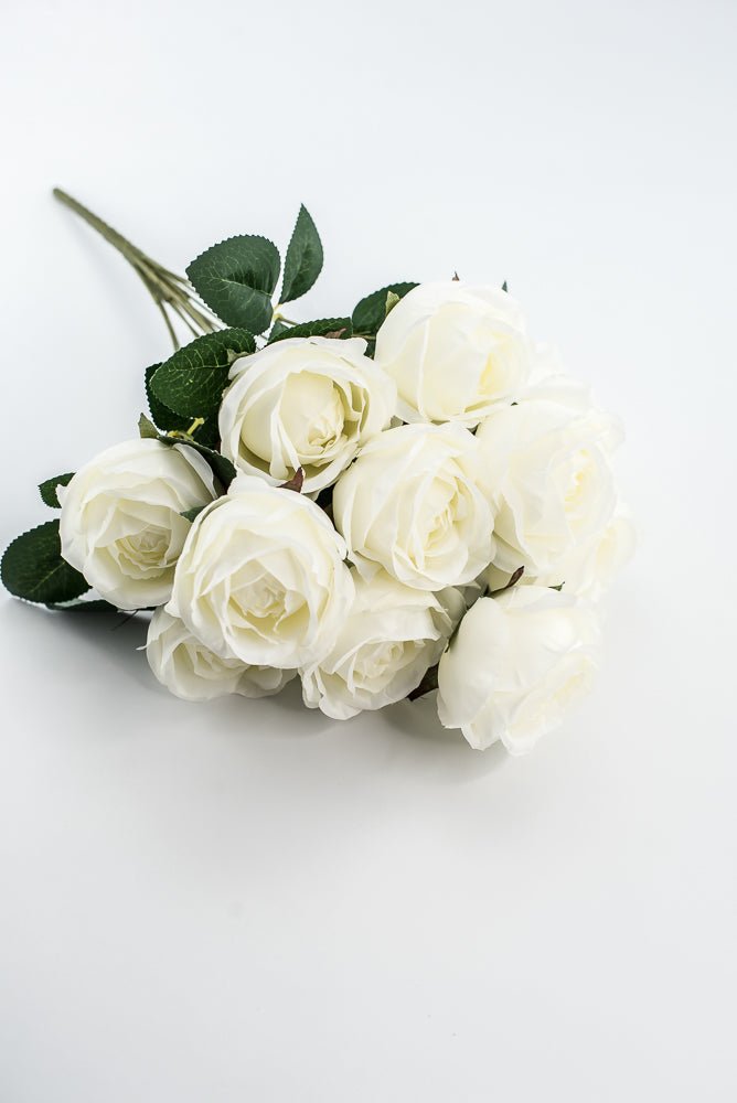 Artificial Roses Bush - White - Greenery Marketartificial flowers25824