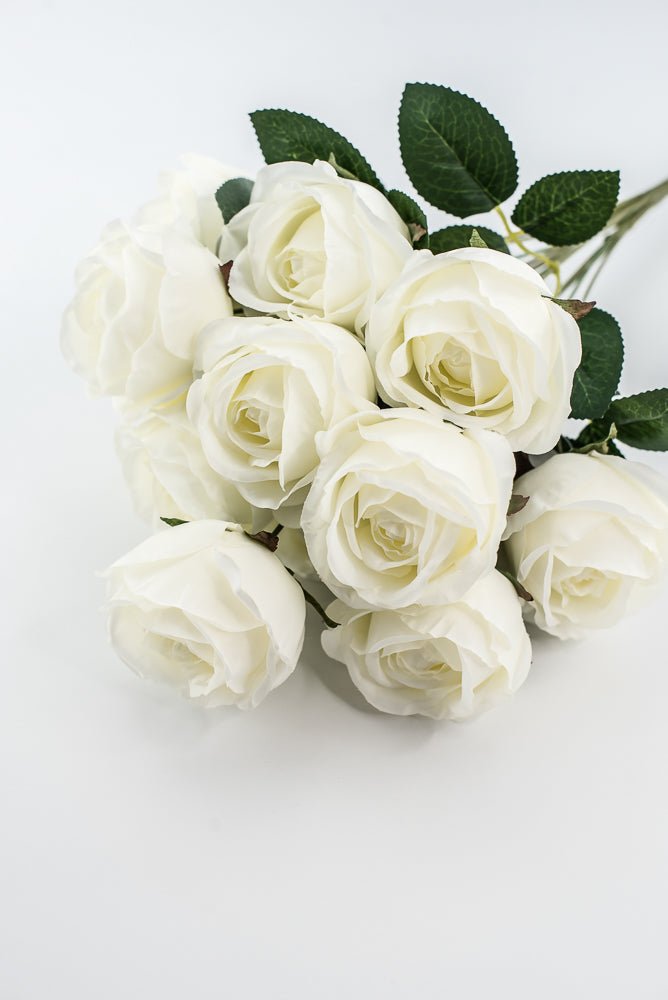 Artificial Roses Bush - White - Greenery Marketartificial flowers25824