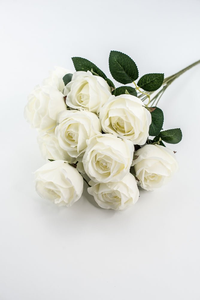 Artificial Roses Bush - White - Greenery Marketartificial flowers25824