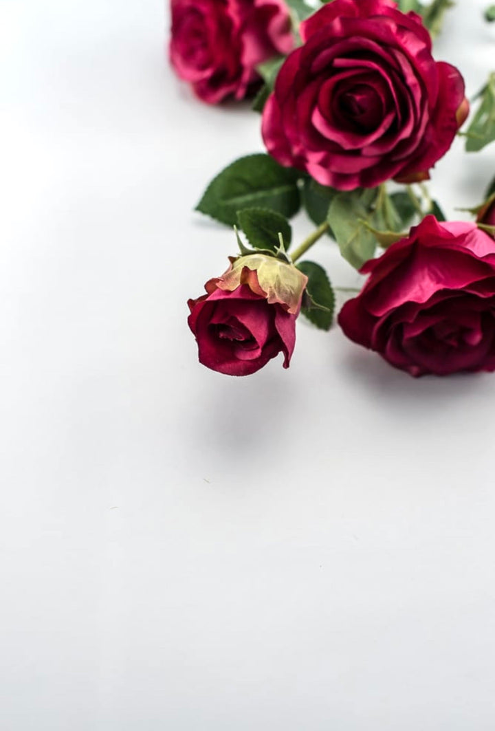 Artificial Roses spray - deep fuchsia pink - Greenery Marketartificial flowers27571