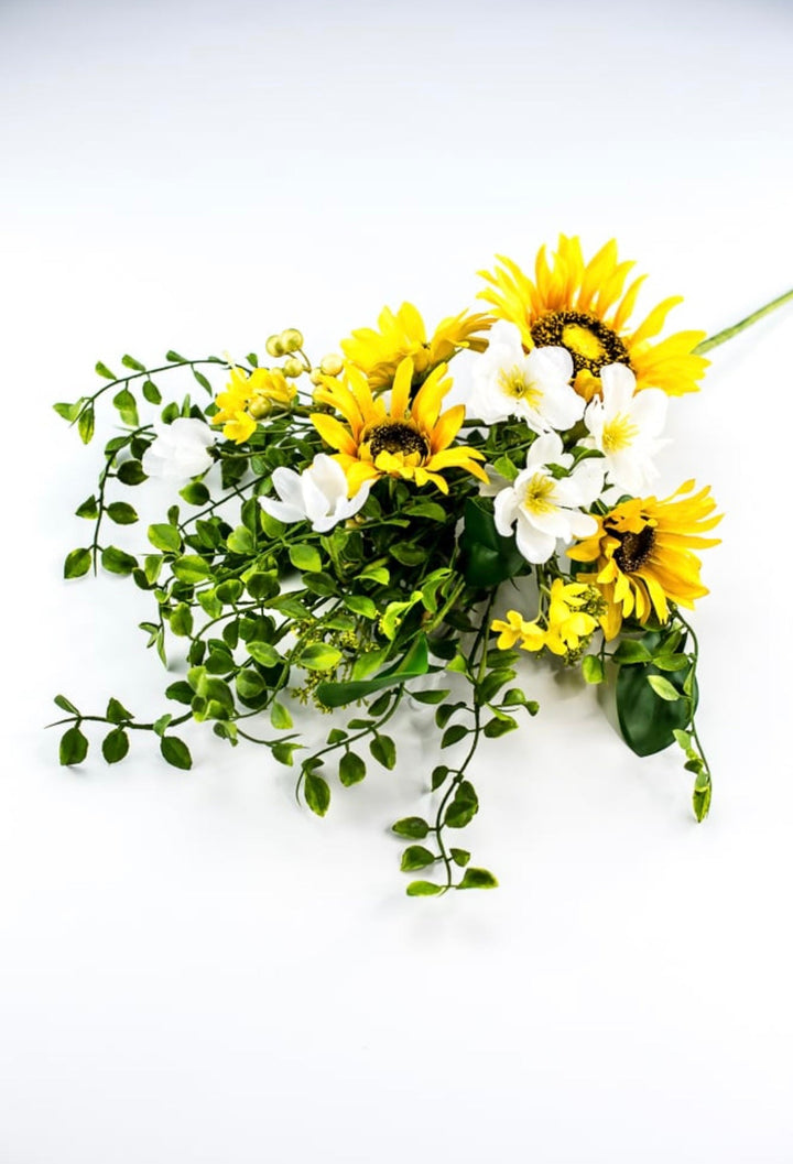 Artificial Sunflower and greenery mixed bush - Greenery Marketartificial flowers63045BU22