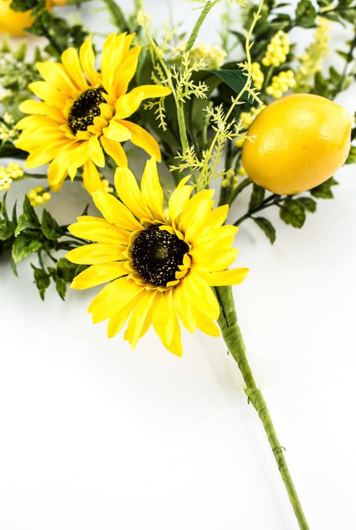 Artificial Sunflower and lemon spray - Greenery Marketartificial flowers63086SP28