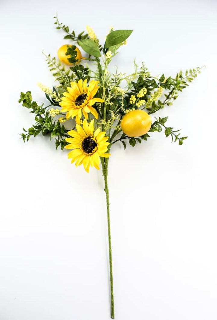 Artificial Sunflower and lemon spray - Greenery Marketartificial flowers63086SP28