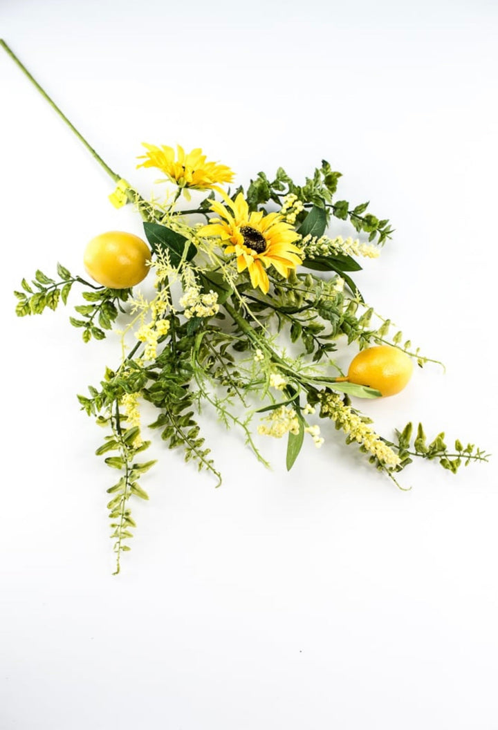 Artificial Sunflower and lemon spray - Greenery Marketartificial flowers63086SP28