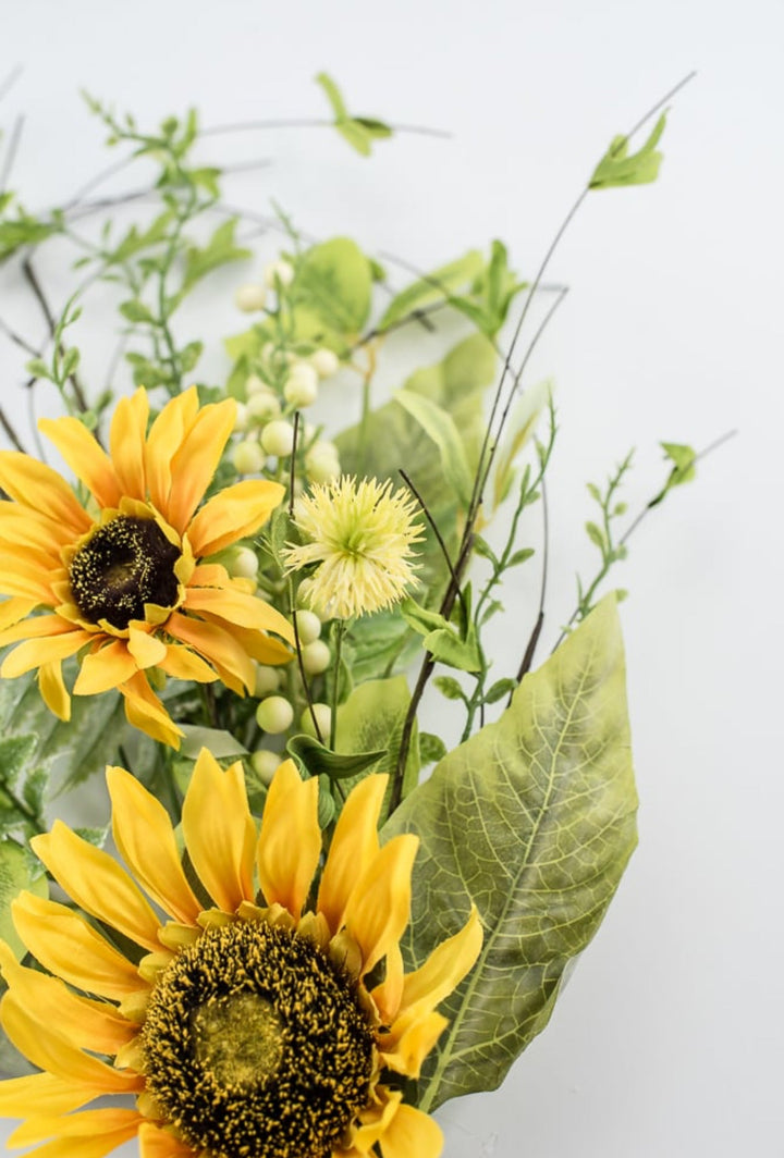 Artificial Sunflower and mixed greenery spray - Greenery Marketartificial flowers63053sp28