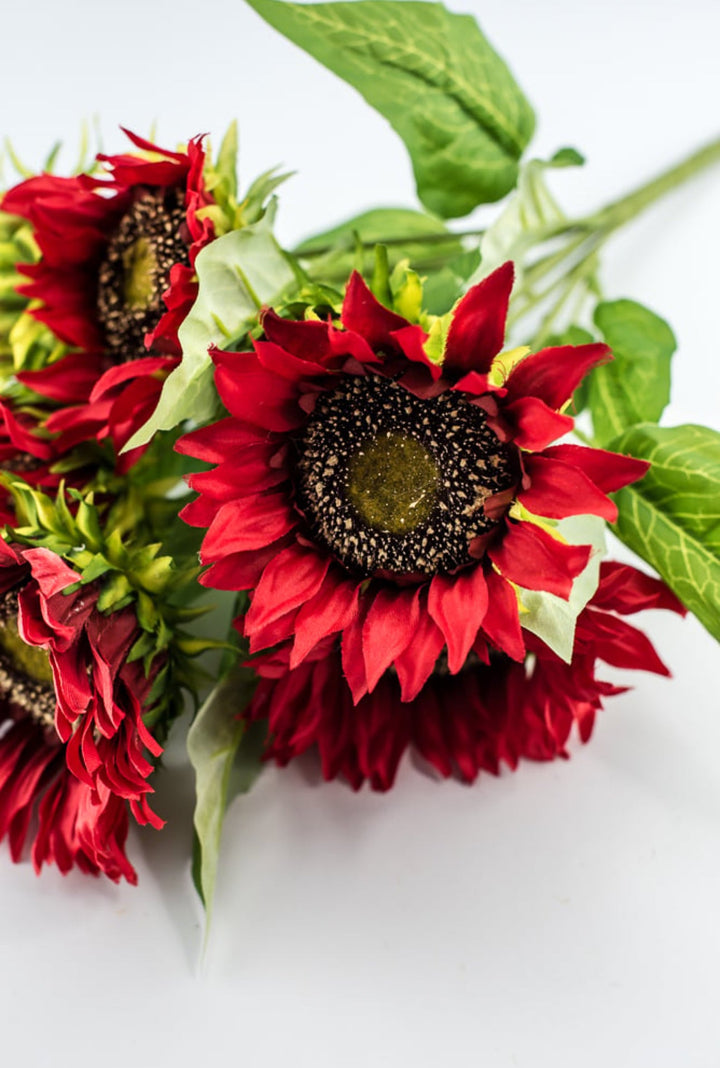 Artificial Sunflower flower bush - red - Greenery Marketartificial flowers12041
