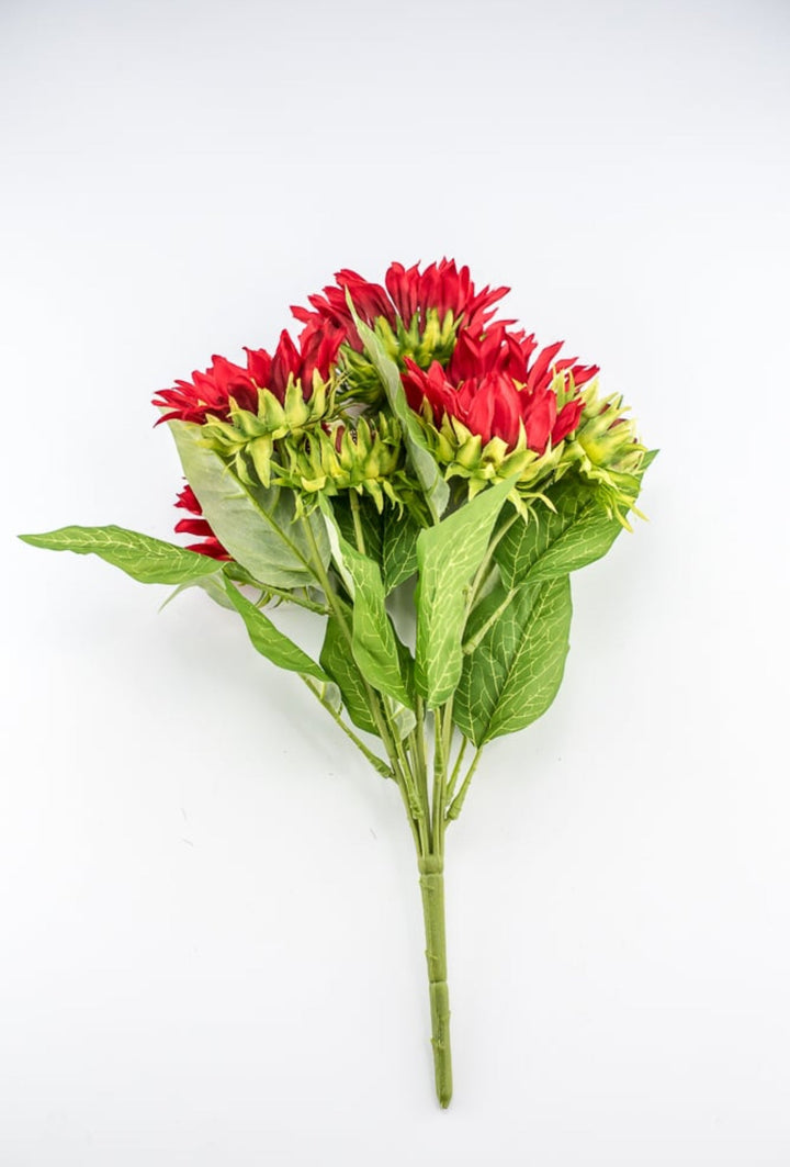 Artificial Sunflower flower bush - red - Greenery Marketartificial flowers12041