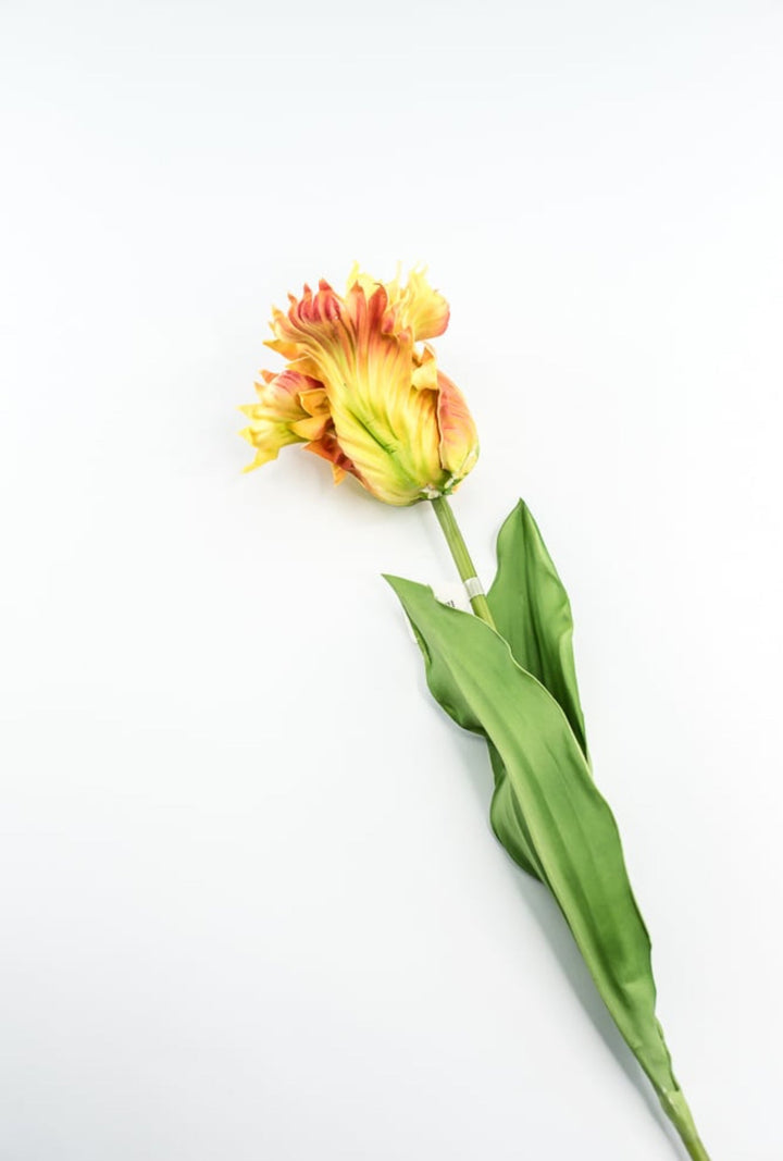 Artificial, yellow, parrot tulip stem - Greenery MarketArtificial Flora2260032YL
