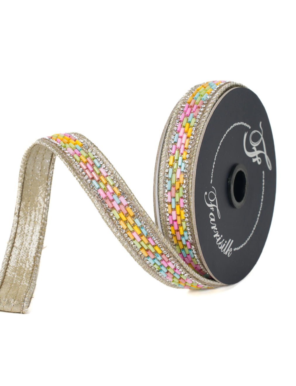 Beaded Sherbert Sprinkles .75” farrisilk wired ribbon - Greenery MarketRibbons & Trim