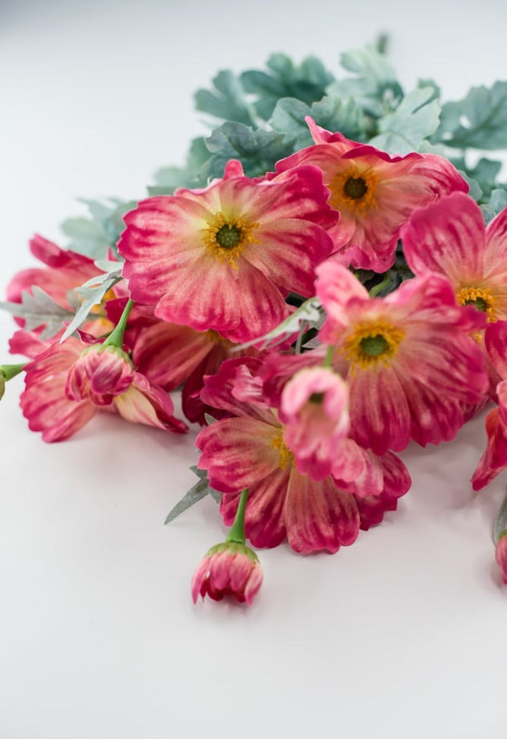 Beauty pink cosmos artificial flower bush - Greenery MarketArtificial Flora84299 - BTY