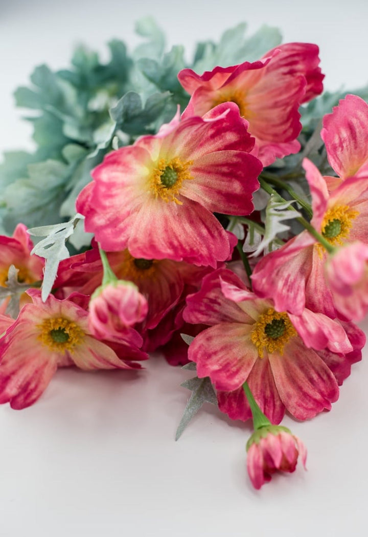 Beauty pink cosmos artificial flower bush - Greenery MarketArtificial Flora84299 - BTY