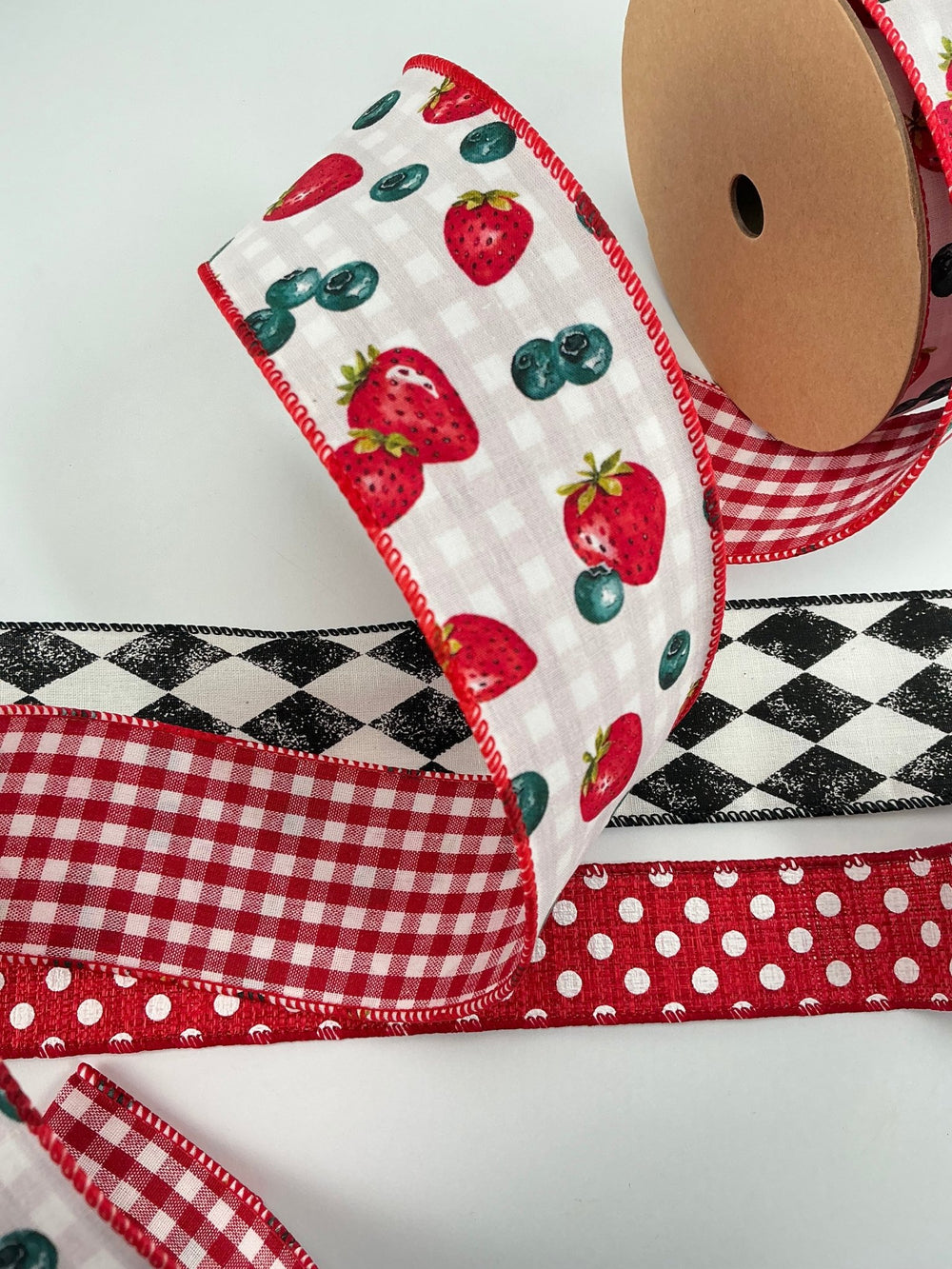 Berries bow bundle x 3 wired ribbons - Greenery MarketWired ribbonBerriesX3