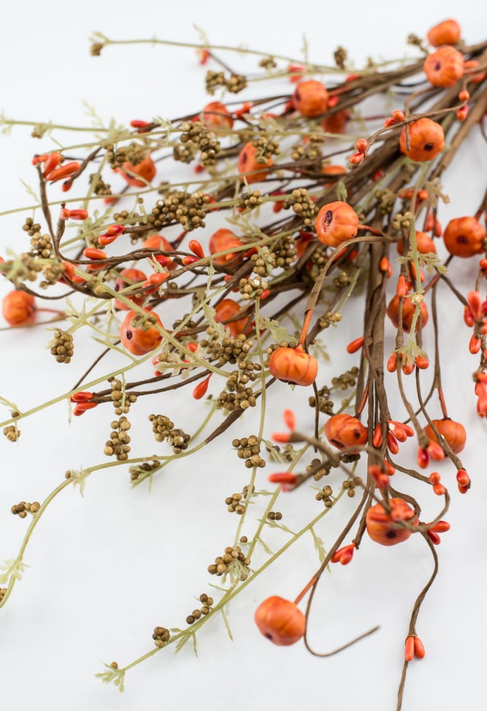 Berries, twigs, and Pip berry bush - orange - Greenery MarketArtificial Flora56729BU22