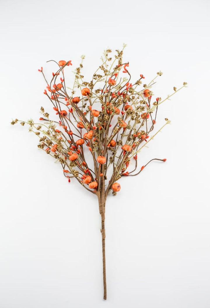 Berries, twigs, and Pip berry bush - orange - Greenery MarketArtificial Flora56729BU22