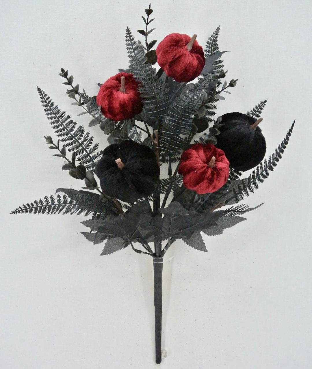 Black and deep red pumpkins and fern mix - Greenery Market20096
