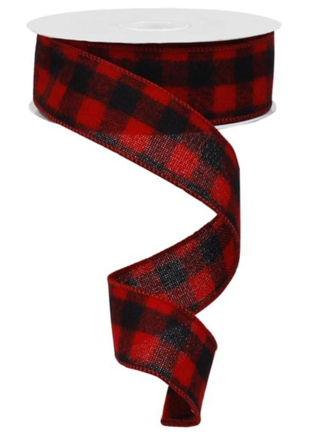 Black and red flannel wired ribbon, plaid, 1.5" - Greenery Marketwired ribbonRG01027MA