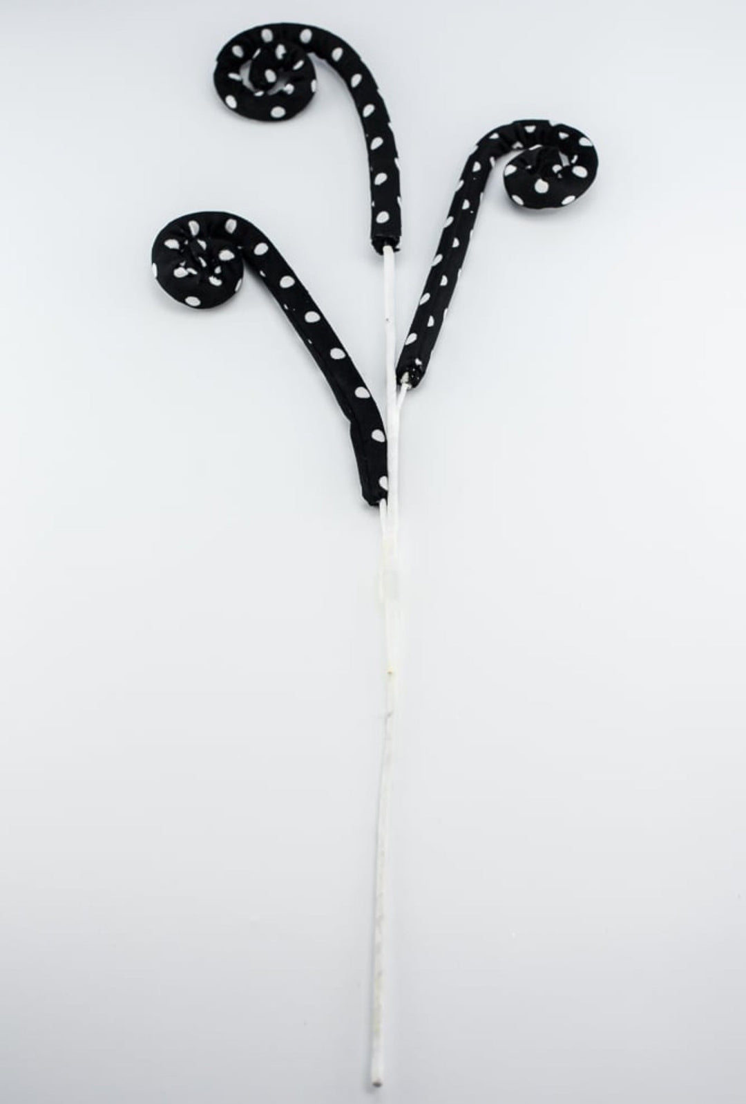 Black and white polkadot curly spray - Greenery MarketPicks62376BKWT