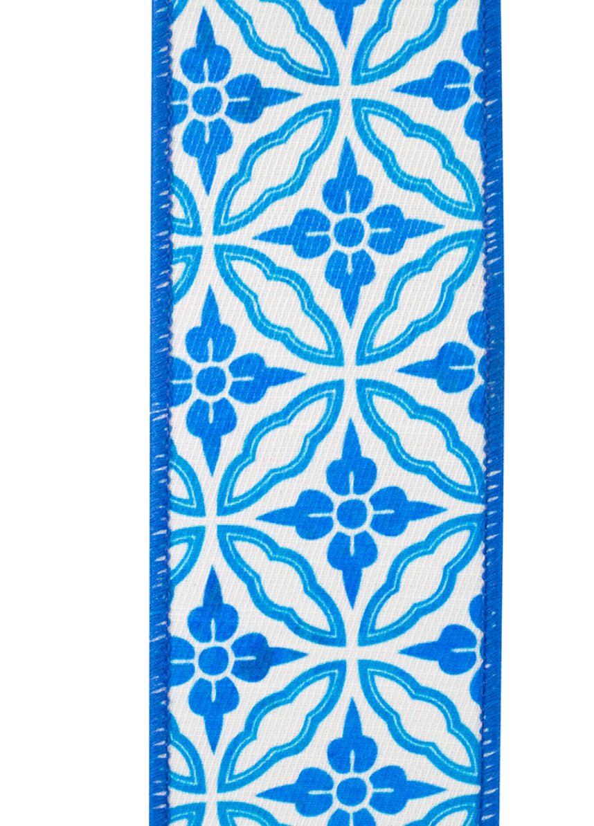 Blue Amalfi Chinoiserie Wired Ribnon - Greenery Market94527W - 121 - 40F