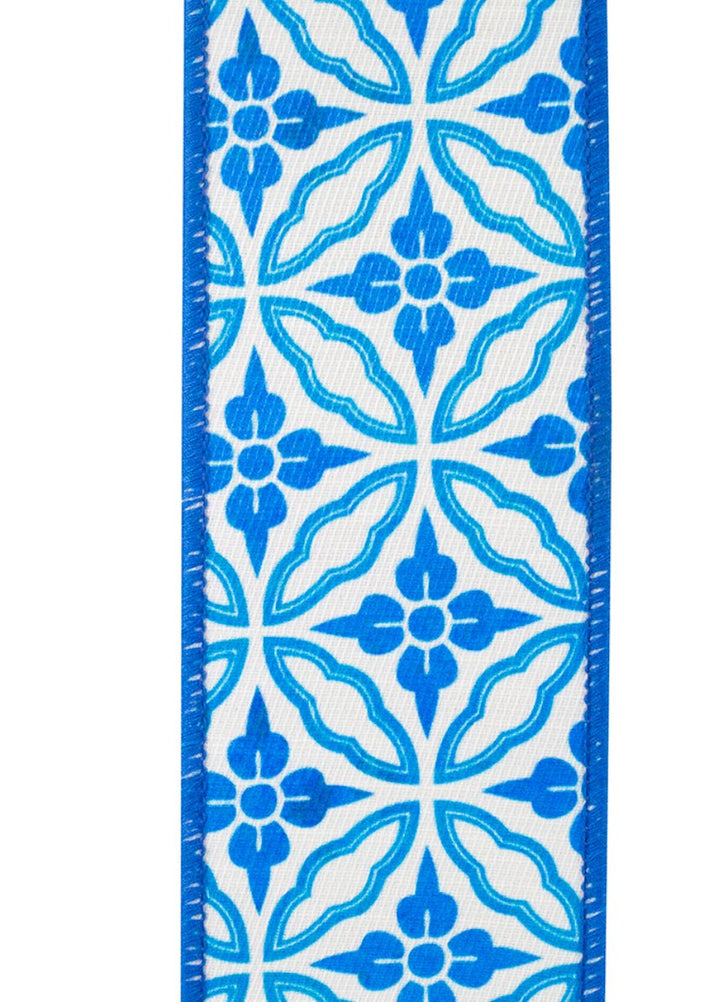 Blue Amalfi Chinoiserie Wired Ribnon - Greenery Market94527W - 121 - 40F