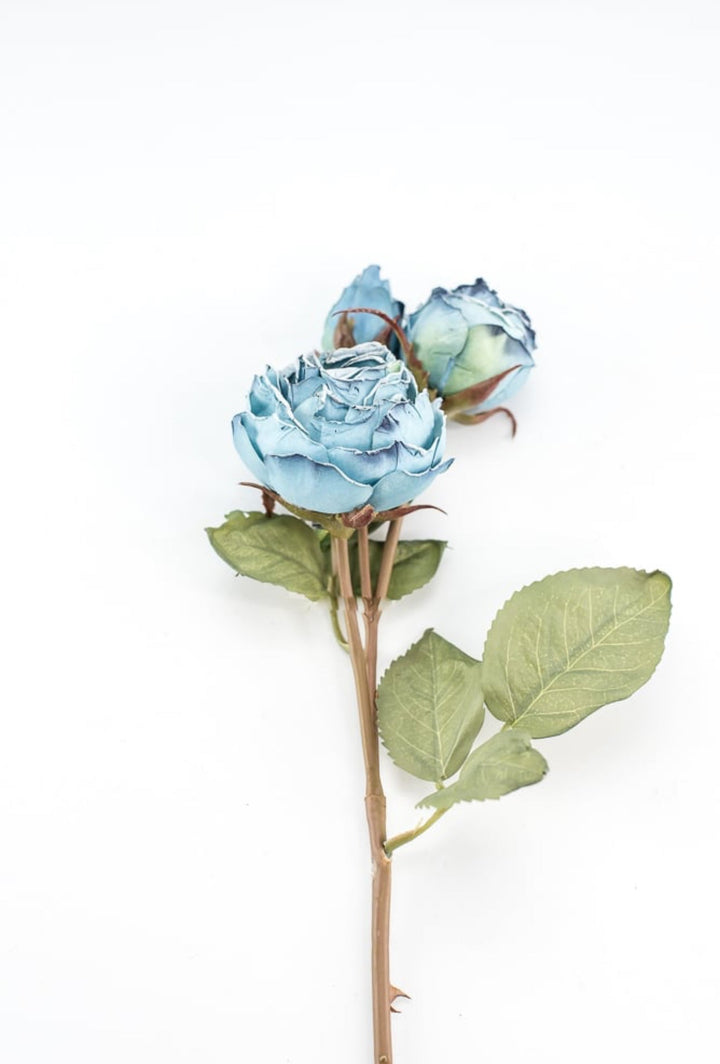 Blue dried look rose spray - Greenery Marketartificial flowers149081