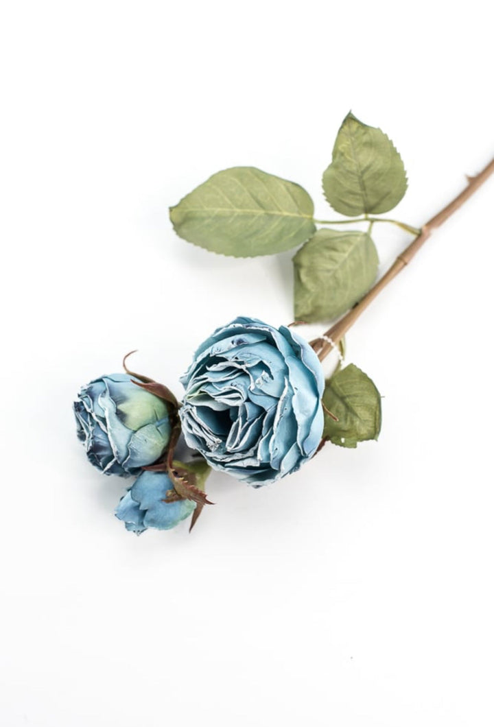 Blue dried look rose spray - Greenery Marketartificial flowers149081