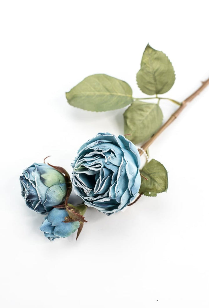 Blue dried look rose spray - Greenery Marketartificial flowers149081