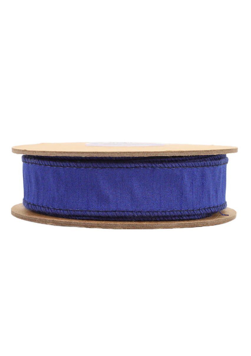 Blue Dupioni Wired Ribbon 1" - Greenery MarketWired ribbon9100W - 350 - 25E