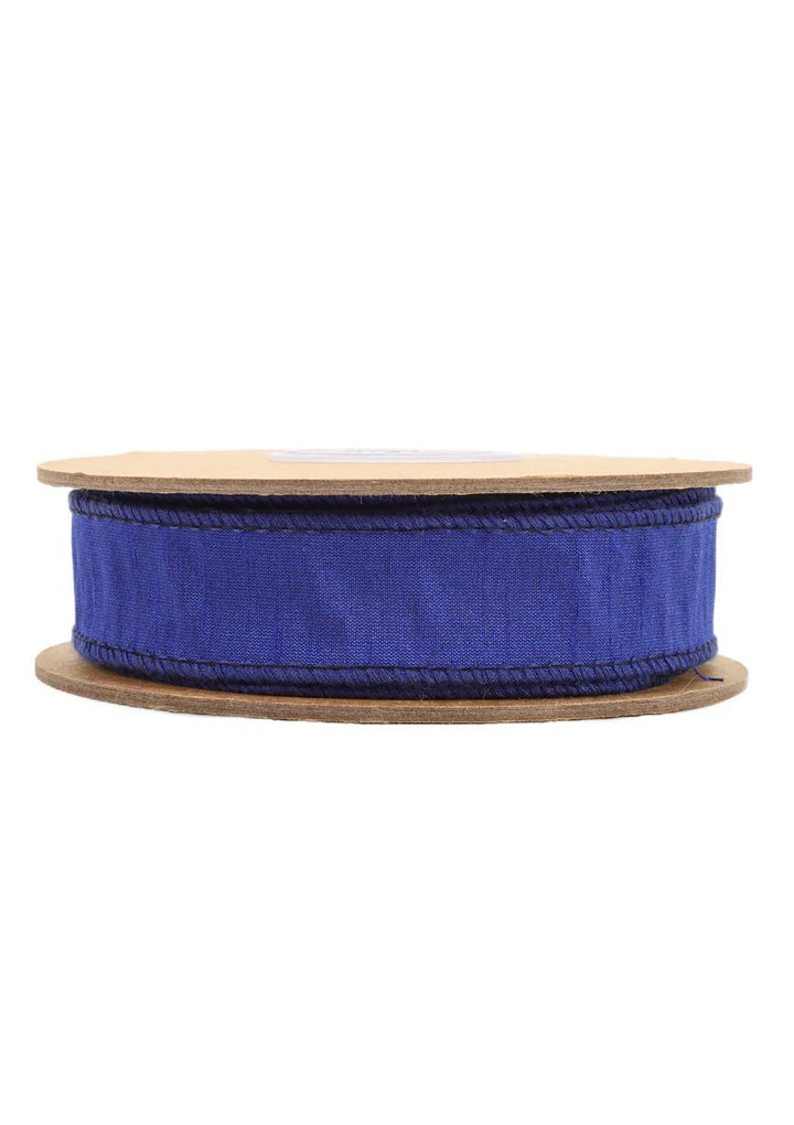 Blue Dupioni Wired Ribbon 1" - Greenery MarketWired ribbon9100W - 350 - 25E