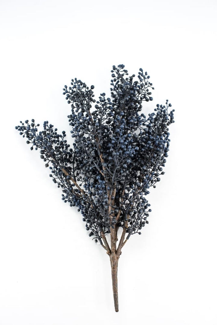 Blue mini berry seed bush - all pvc - Greenery MarketArtificial FloraFS365203